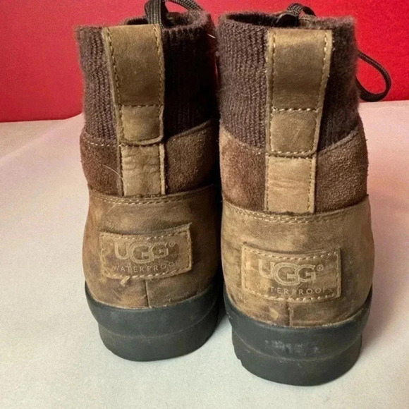 UGG Cayli Coconut Shell Rain Boot Lace up Duck Bootie Women's US Size 7 Winter - Picture 5 of 12